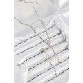 Brass Zircon Stone Crushed Chain Polar Star Model Silver Color Y Necklace Brass Zircon Stone Crushed Chain Polar Star Model Silver Color Y Necklace
