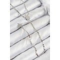 Brass Zircon Stone Crushed Chain Polar Star Model Silver Color Y Necklace Brass Zircon Stone Crushed Chain Polar Star Model Silver Color Y Necklace