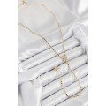 Brass Zircon Stone Crushed Chain Pole Star Model Gold Color Y Necklace Brass Zircon Stone Crushed Chain Pole Star Model Gold Color Y Necklace