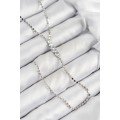 Brass Zircon Stone Crushed Chain Model Silver Color Y Necklace