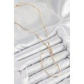 Brass Zircon Stone Crushed Chain Model Gold Color Y Necklace