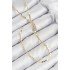 Brass Zircon Stone Crushed Chain Model Gold Color Y Necklace