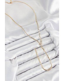 Brass Zircon Stone Crushed Chain Starfish Model Gold Color Y Necklace