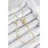 Brass Zircon Stone Crushed Chain Medallion Model Gold Color Y Necklace