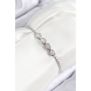 Brass Zircon Stone Infinity Model Silver Color Elevator Women's Bracelet