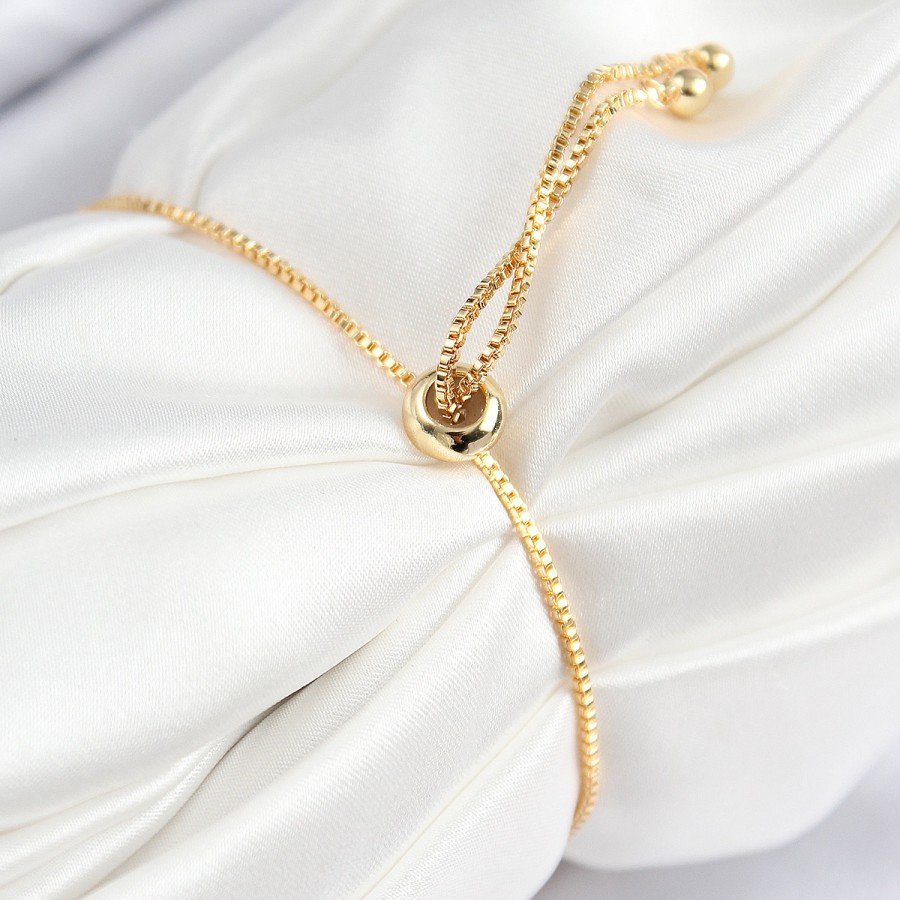 Brass Zircon Stone Infinity Model Gold Color Elevator Women s Bracelet