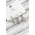 Brass Zircon Stone 3-Piece Bird Model Silver Color Women's Earrings