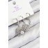 Brass Zircon Stone 3-Piece Dolphin and Oyster Model Silver Color Women's Earrings