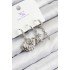 Brass Zircon Stone 3-Piece Star and Oyster Model Silver Color Women's Earrings