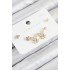 Brass Zircon Stone Butterfly Model Gold Color 925 Sterling Silver Stud Women's Earring Set