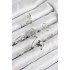 Brass Rose Butterfly Model Silver Color Women's Ring Combination Set