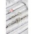 Brass Butterfly and Heart Model Silver Color Women's Ring Combination Set