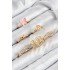 Brass Butterfly and Heart Model Gold Color Women's Ring Combination Set