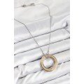 316L Steel Zircon Stone Rotating Circle Model Gold and Silver Color Women s Necklace