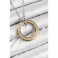 316L Steel Zircon Stone Rotating Circle Model Gold and Silver Color Women s Necklace