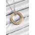 316L Steel Zircon Stone Rotating Circle Model Gold and Silver Color Women's Necklace