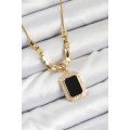 316L Steel Zircon Stone Black Baguette Model Gold Color Women s Necklace