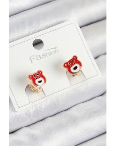 Brass Teddy Bear Model Gold Color Children's Earring Brass Teddy Bear Model Gold Color Children's Earring