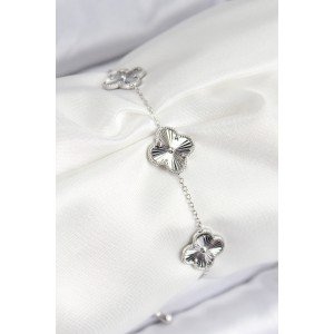 VIP Brass Clover Model Silver Color Women's Bracelet