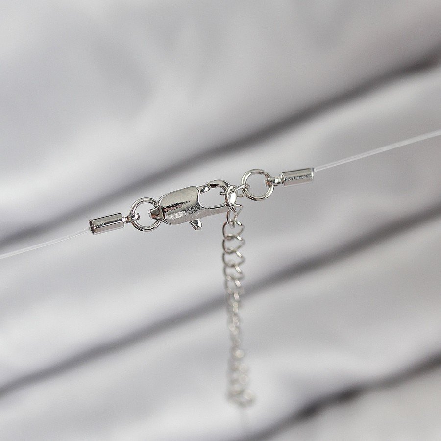 Heart Model Silver Color Ghost Necklace with Fish Line