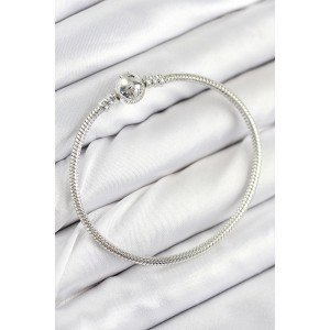 Brass Charm Bead Model Silver Color Women's Bracelet