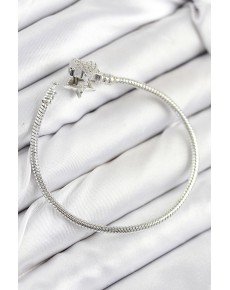 Brass Charm Zircon Stone Star Model Silver Color Women's Bracelet Brass Charm Zircon Stone Star Model Silver Color Women's Bracelet