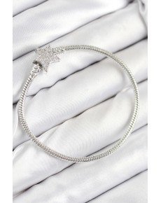 Brass Charm Zircon Stone Star Model Silver Color Women's Bracelet