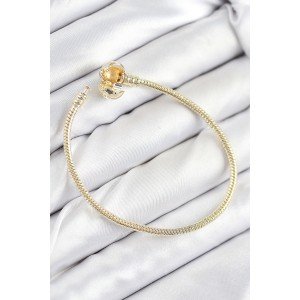 Brass Charm Bead Model Gold Color Women's Bracelet