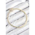 Brass Charm Zircon Stone Heart Model Gold Color Women s Bracelet