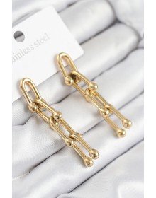 316L Steel Dangle Tiffany Model Gold Color Women's Earrings
