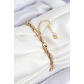 316L Steel Evil Eye Bead Model Twist Chain Gold Color Women s Bracelet