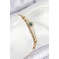 316L Steel Evil Eye Bead Model Twist Chain Gold Color Women s Bracelet