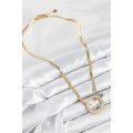 316L Steel Zircon Stone Quarter Attachable Gold Color Women s Necklace