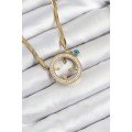 316L Steel Zircon Stone Quarter Attachable Gold Color Women s Necklace