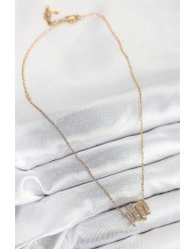 316L Steel Zircon Stone Spiral Model Gold Color Women's Necklace