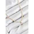 Brass Zircon Stone Waterway Drop Model Gold Color Women s Necklace