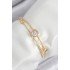 Brass Zircon Stone Diamond Model Gold Color Women's Bracelet