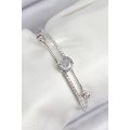Brass Zircon Stone Diamond Model Silver Color Women s Bracelet