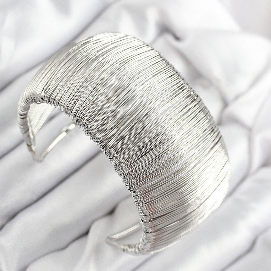 Brass Wire Wrapped Model Silver Color Women s Bracelet