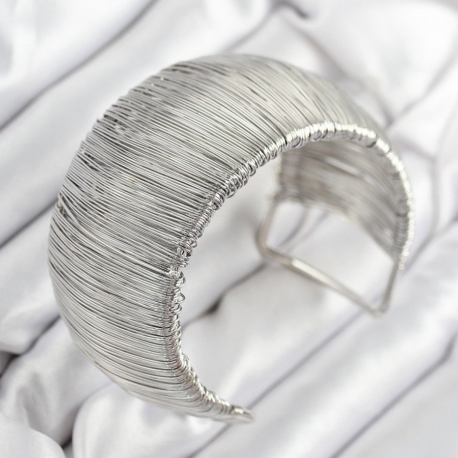 Brass Wire Wrapped Model Silver Color Women s Bracelet