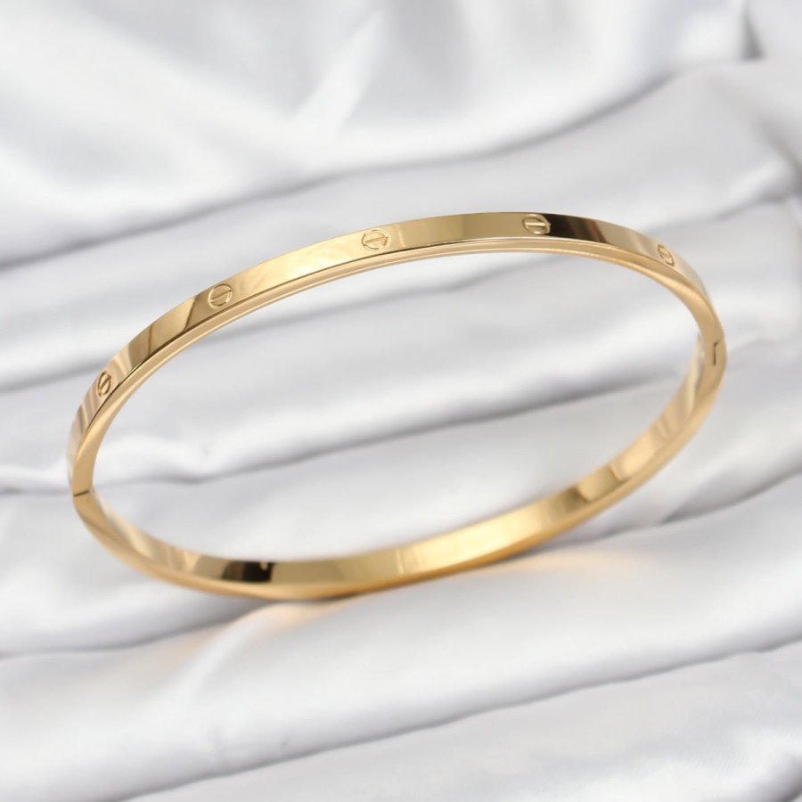316L Steel Gold Color 65 mm Thin Women s Handcuff Bracelet
