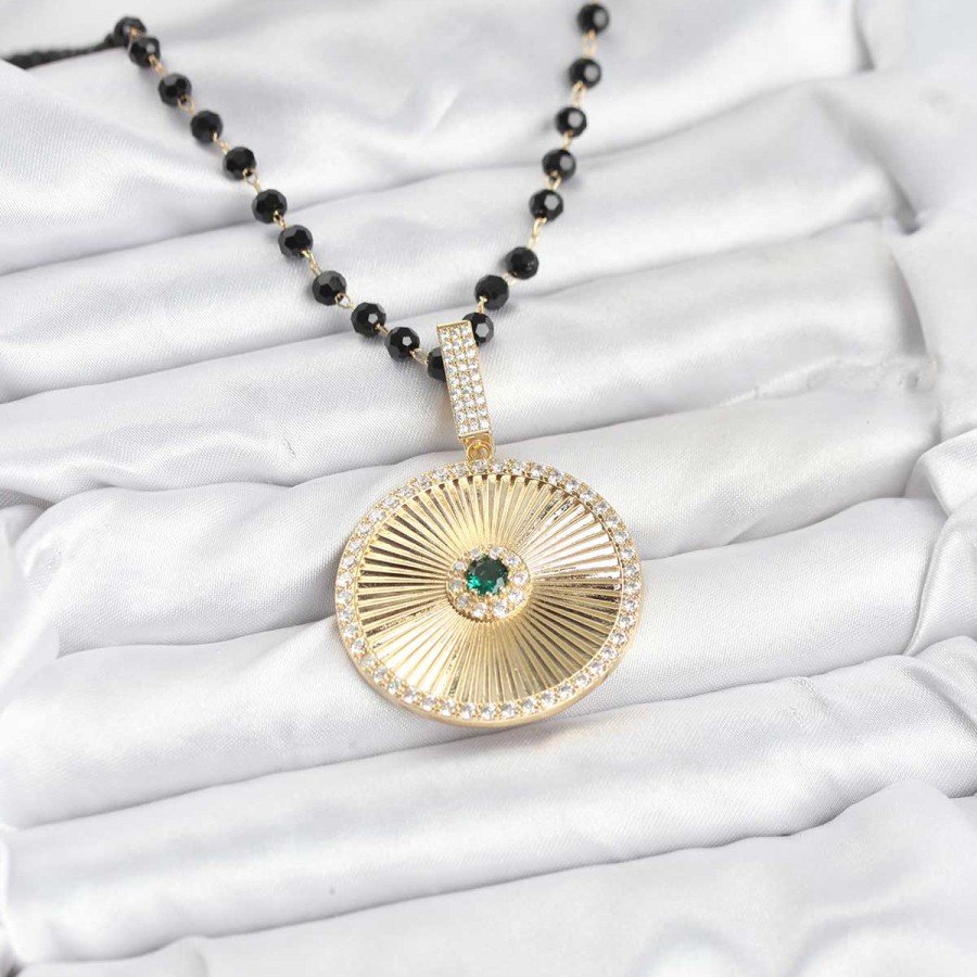 316L Steel Chain Crystal Beaded Women s Necklace