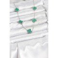316L Steel Chain Silver Color Green Clover Women s Necklace