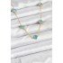 316L Steel Chain Gold Color Ice Blue Baby Boy Clover Women's Necklace