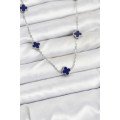 316L Steel Chain Silver Color Navy Blue Baby Boy Clover Women s Necklace 316L Steel Chain Silver Color Navy Blue Baby Boy Clover Women s Necklace
