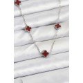 316L Steel Chain Silver Color Burgundy Baby Boy Clover Women s Necklace