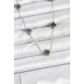 316L Steel Chain Silver Color Green Baby Boy Clover Women s Necklace 316L Steel Chain Silver Color Green Baby Boy Clover Women s Necklace