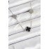 316L Steel Chain Silver Color Black and Zircon Stone Clover Women's Necklace