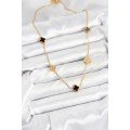 316L Steel Chain Gold Color Black and Zircon Stone Baby Boy Clover Women s Necklace