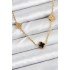 316L Steel Chain Gold Color Black and Zircon Stone Baby Boy Clover Women's Necklace